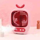 1315 Spray Humidification Hydrating Cartoon Fan USB Charging Desktop Fan(Deer Pink) - 1