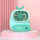 CS1319 Desktop Small Hydrating Spray Cartoon Fan Rechargeable Silent Humidifying Fan(Deer Green) - 1