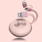 ICARER FAMILY 2 In 1 USB to 8 Pin/Micro Cartoon Retractable Data Cable 2.4A Phone Fast Charging Cable(Pink) - 1