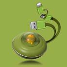 ICARER FAMILY 2 In 1 USB to 8 Pin/Micro Cartoon Retractable Data Cable 2.4A Phone Fast Charging Cable(Green) - 1