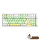 Ajazz AK992 99 Keys Wireless/Bluetooth Three-Mode Hot Swap RGB Gaming Mechanical Keyboard Tea Shaft White Light Version (White Green) - 1