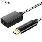 CC0316 0.3m Type-C / USB-C Male to Female Extension Cable Computer Phone Charging Cable(Black) - 1