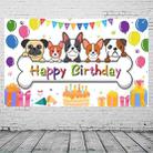 180x90cm 2pcs Animal Birthday Theme Backdrop Cloth Party Decoration(2023SRB95) - 2
