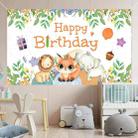 180x110cm 2pcs Animal Birthday Theme Backdrop Cloth Party Decoration(2023SRB91) - 2