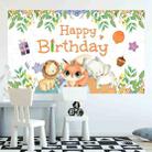 180x110cm 2pcs Animal Birthday Theme Backdrop Cloth Party Decoration(2023SRB91) - 3