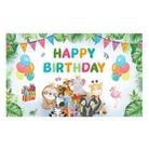 180x110cm 2pcs Animal Birthday Theme Backdrop Cloth Party Decoration(2023SRB92) - 1
