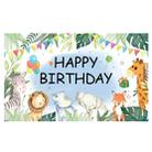 180x110cm 2pcs Animal Birthday Theme Backdrop Cloth Party Decoration(2023SRB94) - 1
