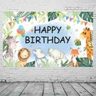 180x110cm 2pcs Animal Birthday Theme Backdrop Cloth Party Decoration(2023SRB94) - 3
