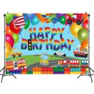 180x110cm Train Fire Truck Party Background Cloth - 1