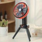 Outdoor Camping USB Charging Fan Tent Swing Head Fan With Tripod LED Light(Black Orange) - 1