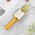 WS-858L LED Light Flashing Wireless Capacitance Microphone Comes With Audio Mobile Phone Bluetoon Live Microphone(Gold) - 1