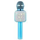 WS-1818 LED Light Flashing Microphone Self-contained Audio Bluetooth Wireless Microphone(Blue) - 1