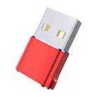 USB 2.0 Male To USB-C / Type-C Female Adapter, Support Charging & Transmission Data(Red) - 1