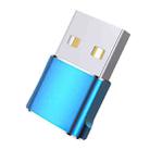 WH-7659 2pcs USB 2.0 Male to USB-C / Type-C Female Adapter, Support Charging & Transmission Data(Blue) - 1