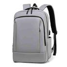 Large-capacity Waterproof Wear-resistant Laptop Backpack with USB Charging Hole(Grey) - 1