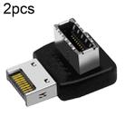 2pcs USB3.1 Type-E Computer Motherboard Interface 90 Degrees Elbow Front Type-C Adapter(PH74A) - 1