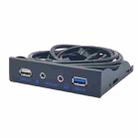 3.5-Inch  USB 2.0+USB 3.0+HD AUDIO Port Desktop PC Case Floppy Drive Front Panel(Black) - 1