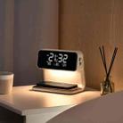 3 In 1 10W Wireless Charging Bedside Lamp LCD Screen Alarm Clock  Phone Charger,EU Plug(White) - 1
