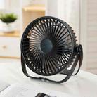 3-in-1 Electric Fan Wall Mounted Desktop Quiet Brushless Turbine Mini Fan, Style: USB Plug(Black) - 1