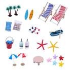 B Style Mini Beach Set Miniature Model Ornament Summer Ocean Simulation Scene Photo Decoration Props - 1