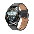 Sports Health Monitoring Waterproof Smart Call Watch With NFC Function, Color: Black-Black Leather - 1
