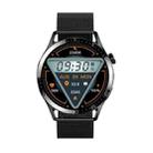 Sports Health Monitoring Waterproof Smart Call Watch With NFC Function, Color: Black-Black Steel+Black Silicone - 1