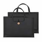 15.4/16 inch Elastic Button Laptop Waterproof PU Handbag(Black) - 1