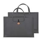 15.4/16 inch Elastic Button Laptop Waterproof PU Handbag(Grey) - 1