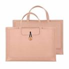 15.4/16 inch Elastic Button Laptop Waterproof PU Handbag(Rose Pink) - 1