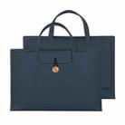 15.4/16 inch Elastic Button Laptop Waterproof PU Handbag(Navy) - 1