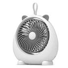 Dormitory Portable Animal Ear Desktop Electric Fan, Style: Charging Version White - 1