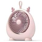 Dormitory Portable Animal Ear Desktop Electric Fan, Style: Directly Inserted Version Pink - 1