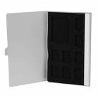 1SD+ 8TF  Aluminum Micro SD Cards Holder Pin Storage Box 9 solts for SD/ SIM/TF Memory Card(Silver) - 1