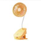 Desktop Clip Rose Hose Charging USB Fan(Yellow) - 1