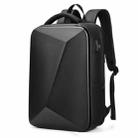 EVA Hard Shell Expandable Laptop Backpack with USB Port Multifunctional Business Travel Backpack(Black) - 1