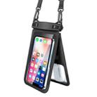 6.7 Inch Double Space Waterproof Phone Bag Case With Adjustable Lanyard(Black) - 1