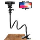 Double-clamp Camera Phone Holder Extended Metal Bending Bracket(Black) - 1