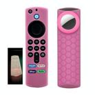 2pcs Remote Control Case For Amazon Fire TV Stick 2021 ALEXA 3rd Gen With Airtag Holder(Luminous Pink) - 1