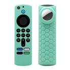 2pcs Remote Control Case For Amazon Fire TV Stick 2021 ALEXA 3rd Gen With Airtag Holder(Mint Green) - 1