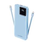 Remax RPP-500 10000 MAh With Line PD20W Fast Charge Charging Treasure Digital Display Cell Phone Mobile Power(Blue) - 1