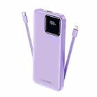 Remax RPP-500 10000 MAh With Line PD20W Fast Charge Charging Treasure Digital Display Cell Phone Mobile Power(Purple) - 1