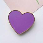 Electroplated Gold Trimmed Heart Shaped Retractable Cell Phone Buckle Air Bag Bracket(Dark Purple) - 1