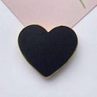 Electroplated Gold Trimmed Heart Shaped Retractable Cell Phone Buckle Air Bag Bracket(Black) - 1