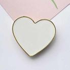 Electroplated Gold Trimmed Heart Shaped Retractable Cell Phone Buckle Air Bag Bracket(White) - 1