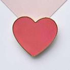 Electroplated Gold Trimmed Heart Shaped Retractable Cell Phone Buckle Air Bag Bracket(Coral) - 1