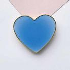 Electroplated Gold Trimmed Heart Shaped Retractable Cell Phone Buckle Air Bag Bracket(Gradient Blue) - 1