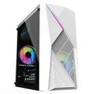 EVESKY RGB Light Bar Computer Case ATX Top Power Supply Transparent Chassis With 3 Fan Positions Support Micro/ITX Motherboard(White) - 1