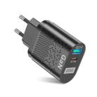 BK375-GaN EU Plug USB+Type-C 65W GaN Mobile Phone Charger PD Fast Charge Computer Adapter, Color: Black - 1
