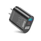 BK375-GaN US Plug USB+Type-C 65W GaN Mobile Phone Charger PD Fast Charge Computer Adapter, Color: Black - 1