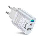 BK375-GaN EU Plug USB+Type-C 65W GaN Mobile Phone Charger PD Fast Charge Computer Adapter, Color: White - 1